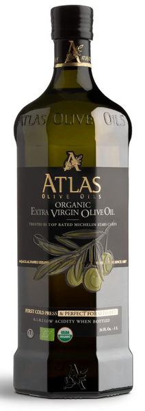 ATLAS Organic Extra Virgin Olive Oil Glass bottle - Moroccan and Polyphenol Rich - Carbon Neutral - Low Acidity